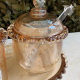 Meleira Cristal de Chumbo com Pegador Coração Âmbar Metalizado 12cm - Ela Decora