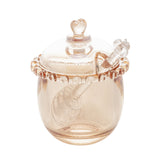 Meleira Cristal de Chumbo com Pegador Coração Âmbar Metalizado 12cm - Ela Decora