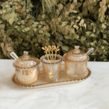 Meleira Cristal de Chumbo com Pegador Coração Âmbar Metalizado 12cm - Ela Decora