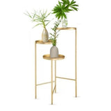 Mesa De Apoio Dourada 76 x 52 x 38 cm - Ela Decora