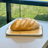 Tábua Migalheira Lume Plástico e Bambu Bege 33cm