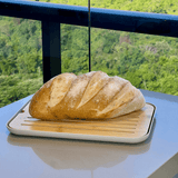 Tábua Migalheira Lume Plástico e Bambu Bege 33cm