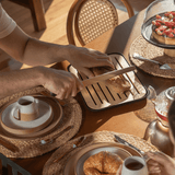 Tábua Migalheira Lume Plástico e Bambu Preto 33cm