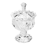 Mini Bomboniere Potiche com Pé De Cristal Linearis 14,5cm x 9,5cm - Ela Decora