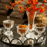 Mini Bomboniere Potiche com Pé De Cristal Linearis 14,5cm x 9,5cm - Ela Decora