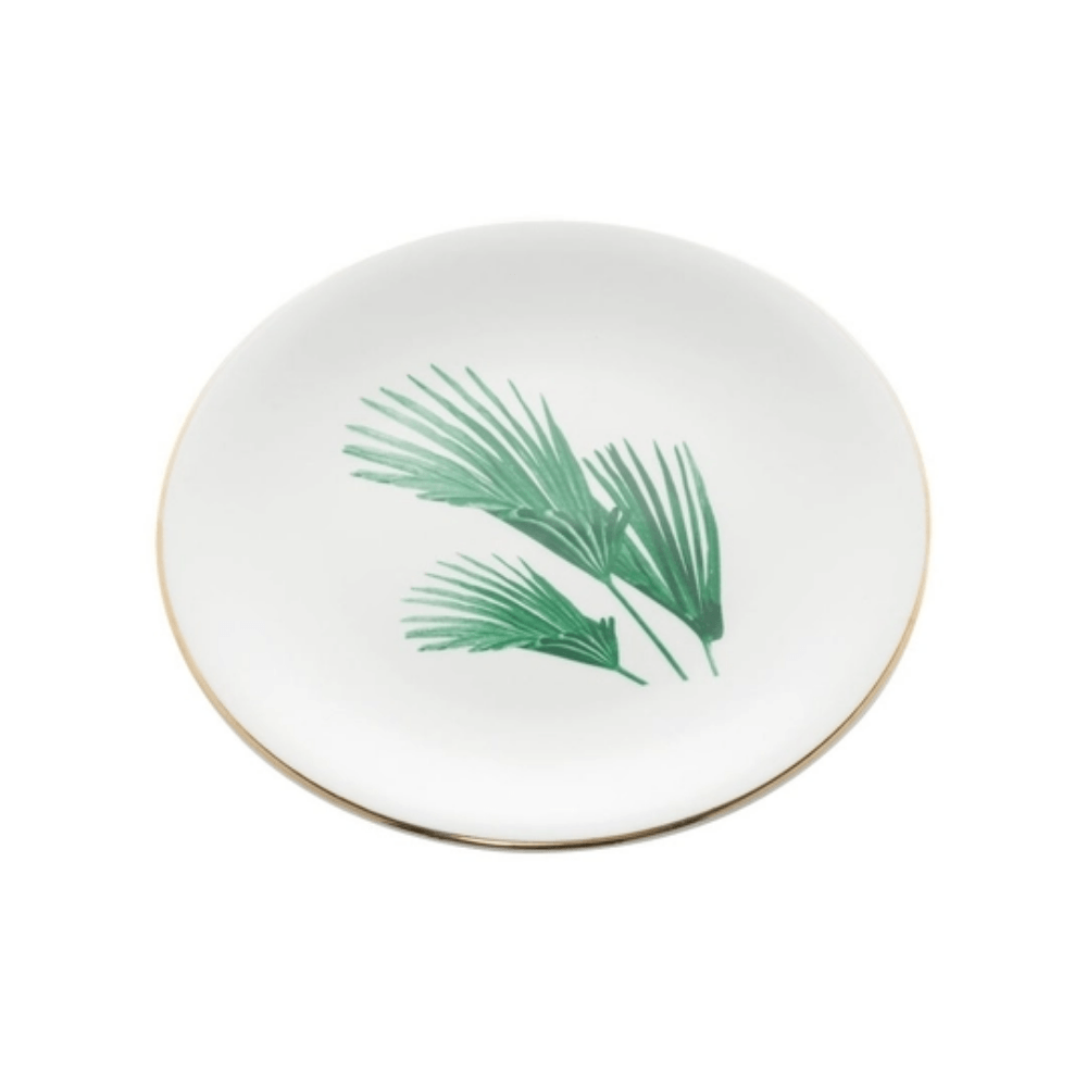 Mini Prato Decorativo Porcelana Leaf Redondo - 15 cm - Ela Decora