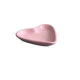 Mini Prato Petisco Coração Cerâmica Esmaltado Rosa - Ela Decora