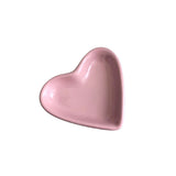 Mini Prato Petisco Coração Cerâmica Esmaltado Rosa - Ela Decora