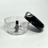 Mini Processador de Alimentos Manual Preto e Cinza 500ml - Ela Decora