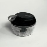 Mini Processador de Alimentos Manual Preto e Cinza 500ml - Ela Decora