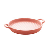Mini Travessa Grill Redonda Porcelana Nordica Rosa Matt - 20 cm - Ela Decora