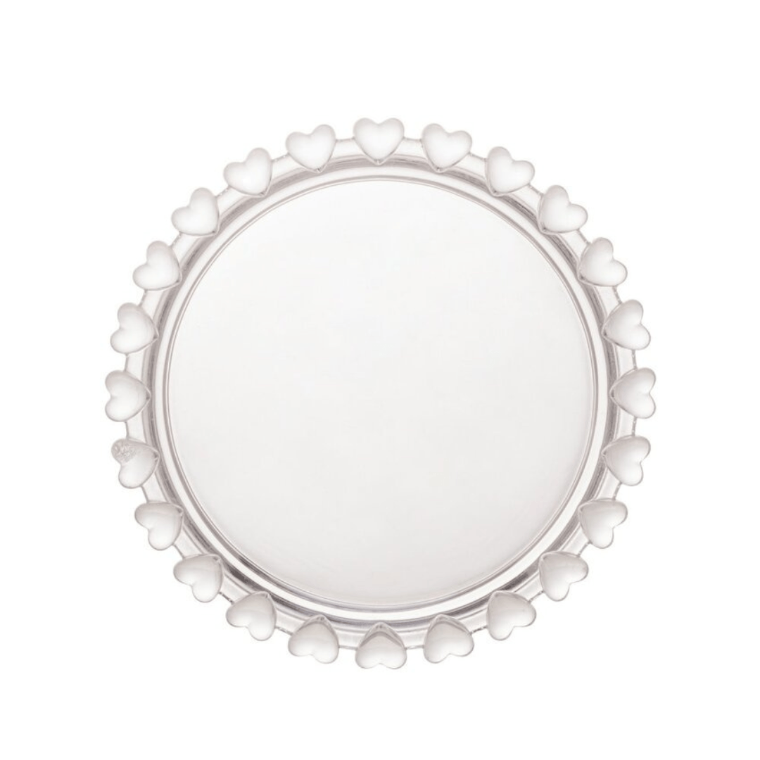 Mini Travessa Redonda em Cristal de Chumbo Coração 9,5cm - Ela Decora