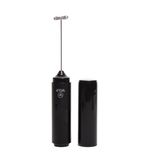 mini mixer preto com haste inox e tampa separada fundo branco