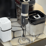 Mixer Elétrico para Bebidas em Aço Inox e Plástico com Suporte - Ela Decora