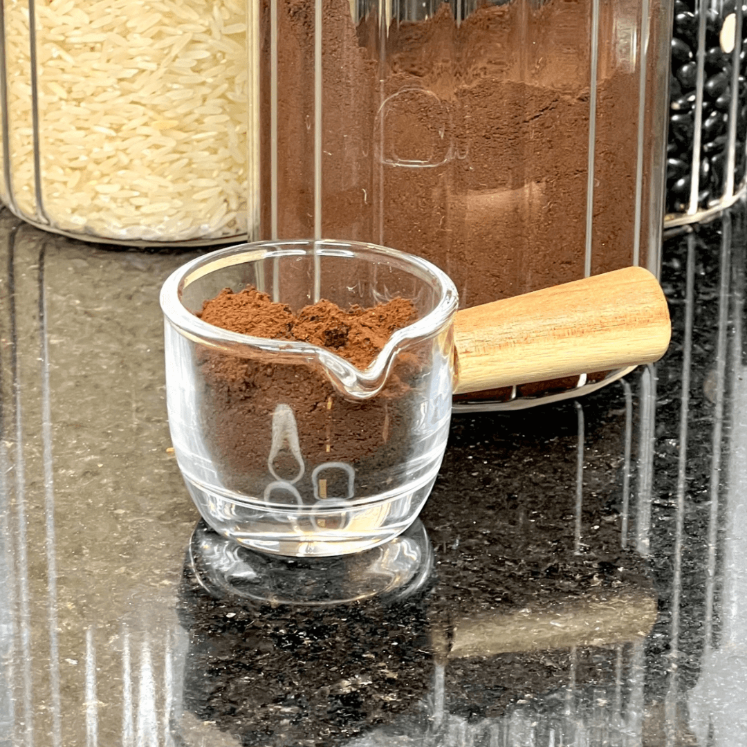 potinho com cabo de bambu vidro para cafe