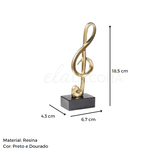 Nota Musical Decorativa Dourada 19cm - Ela Decora