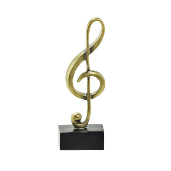 Nota Musical Decorativa Dourada 19cm - Ela Decora