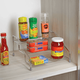 Organizador de Armário Triplo Degraus Aço Cromado - Ela Decora