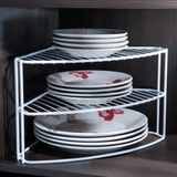 Organizador de Canto 3 Níveis Para Pratos Branco - Ela Decora