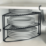 Organizador De Canto 3 Níveis Preto Fosco Linha Black - Ela Decora