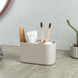 Organizador de Maquiagem com Divisórias Bold Bege 16,8cm - Ela Decora