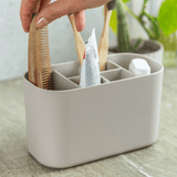 Organizador de Maquiagem com Divisórias Bold Bege 16,8cm - Ela Decora