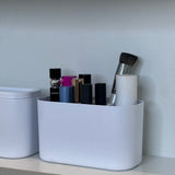 Organizador de Maquiagem com Divisórias Bold Branco 16,8cm - Ela Decora