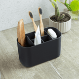 Organizador de Maquiagem com Divisórias Bold Preto 16,8cm - Ela Decora