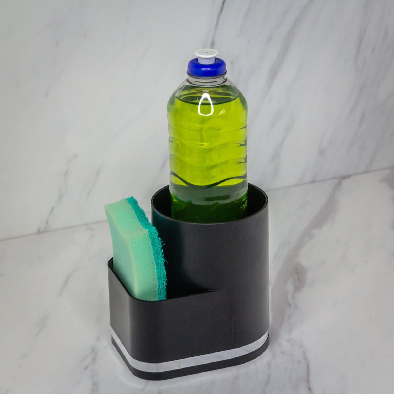 Organizador de Pia Detergente e Bucha Preto - Ela Decora