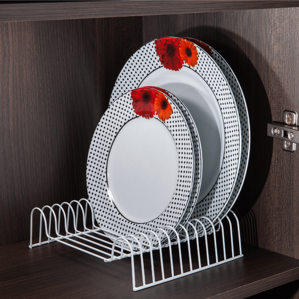 Organizador De Pratos 12 Posições 20 cm Branco - Ela Decora