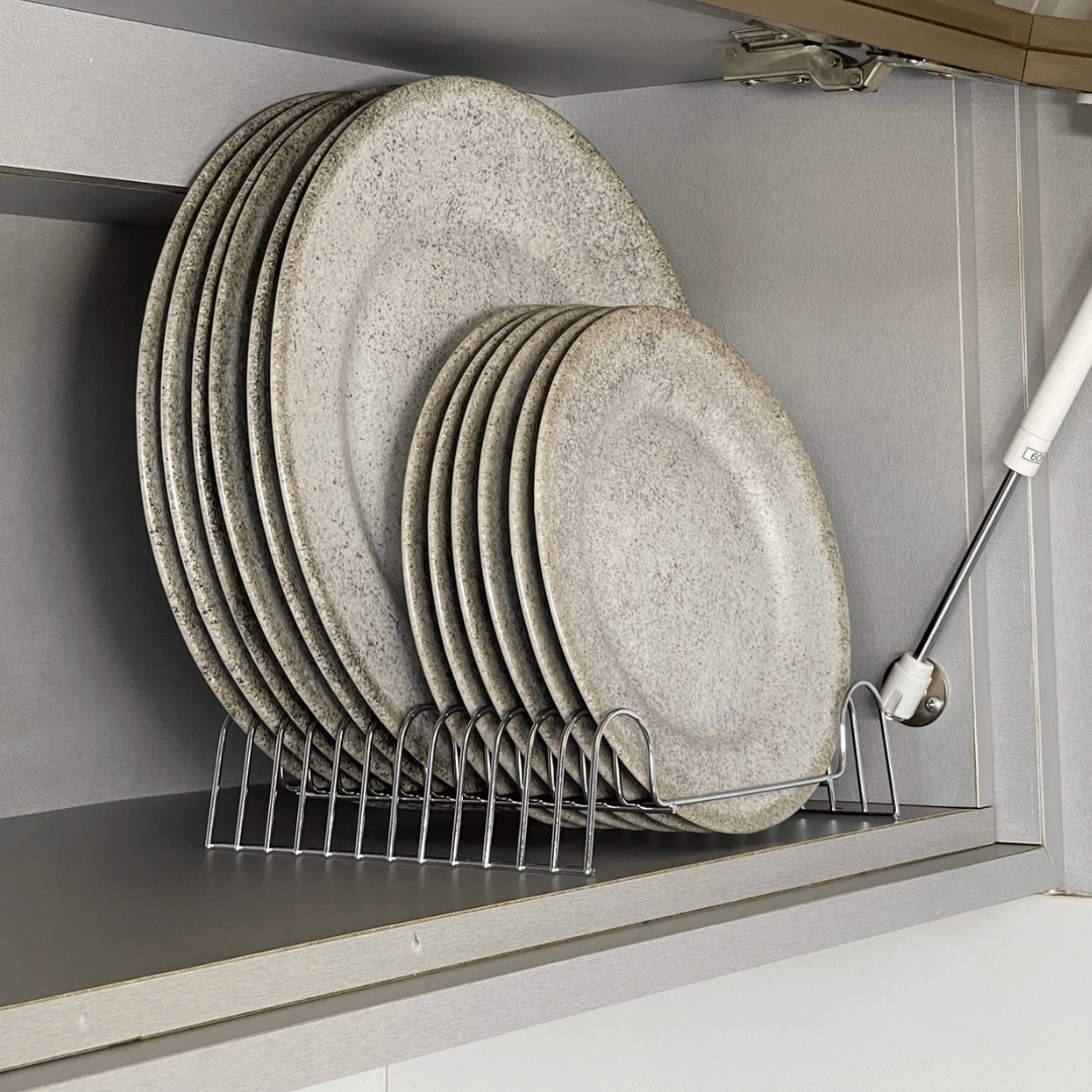 Organizador de Pratos 12 Posições 21,5cm Cromado - Ela Decora