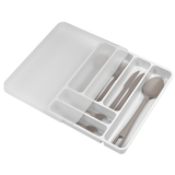 Organizador de Talheres com Tampa Extensível Perfect Branco 35,9cm - Ela Decora
