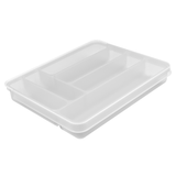 Organizador de Talheres com Tampa Extensível Perfect Transparente 35,9cm - Ela Decora