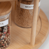 Organizador Giratório 2 Andares em Bambu 26cm - Ela Decora