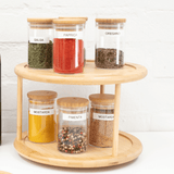 Organizador Giratório 2 Andares em Bambu 26cm - Ela Decora