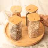 Organizador Giratório Keep de Bambu 25cm - Ela Decora