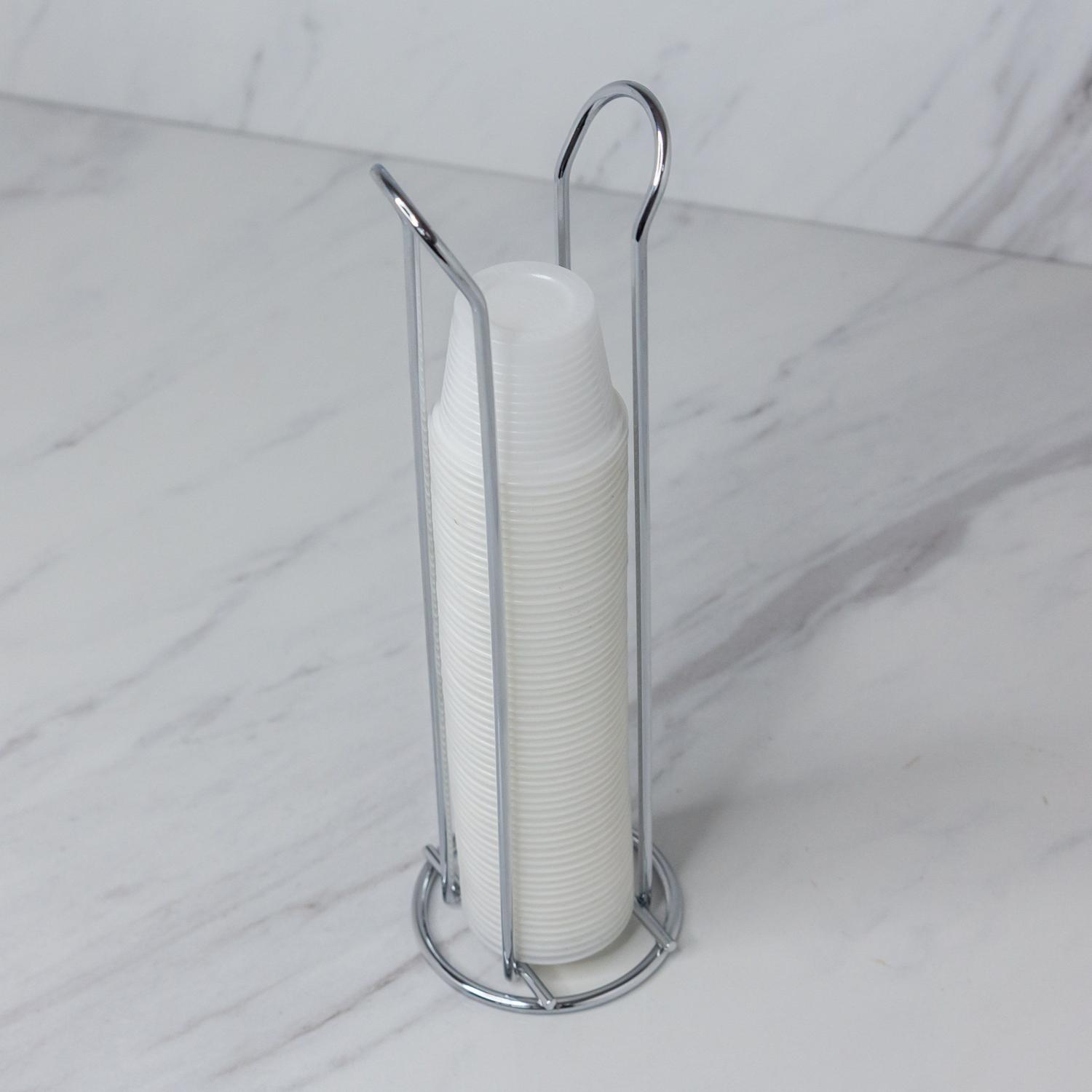 Organizador para Copos Descartáveis 50/80ml Aço Cromado - Ela Decora
