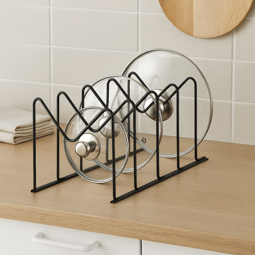 Organizador Para Formas, Tampas e Travessas Preto Fosco Linha Black - Ela Decora