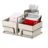 Organizador para Saches de Açucar e Mexedor Níquel - Ela Decora