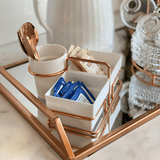 Organizador para Sachês de Açúcar/Adoçante e Mexedor Rose Gold - Ela Decora