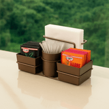 porta sache de açucar, adoçante, mexedores e guardanapo