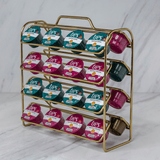 Organizador Porta Cápsulas De Café 3 Corações Dourado - Ela Decora