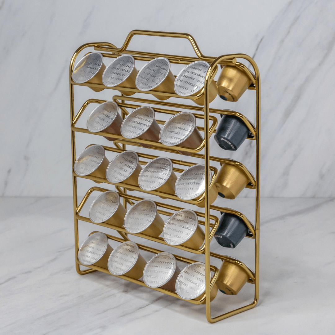 Organizador Porta Cápsulas de Café Nespresso Dourado - Ela Decora