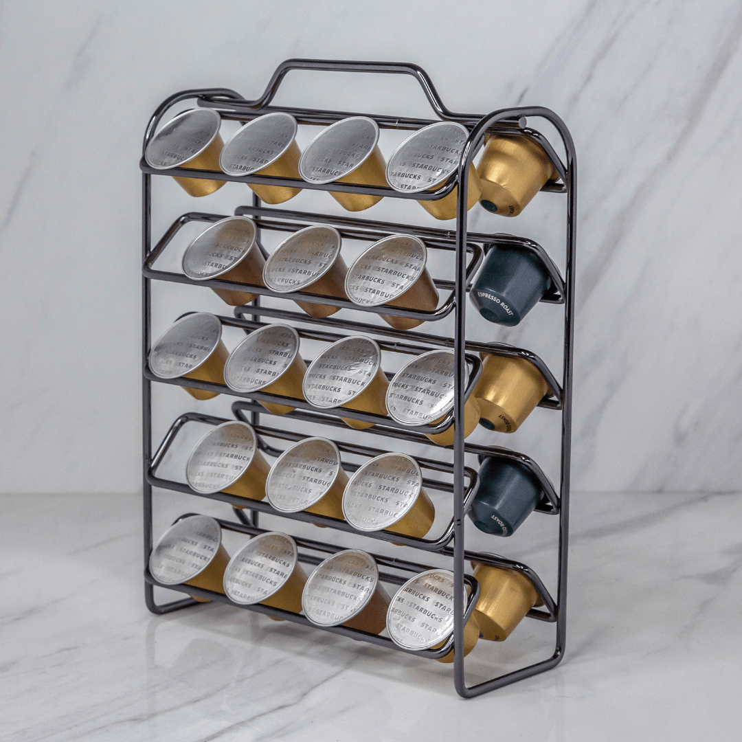 Organizador Porta Cápsulas Nespresso Preto Ônix - Ela Decora