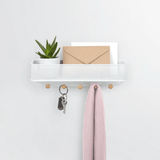 Organizador Porta Chaves e Correspondências Estique com 5 Ganchos Branco - Ela Decora