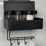 Organizador Porta Chaves Multiuso Fixação 3M Preto - Ela Decora