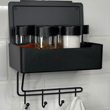 Organizador Porta Chaves Multiuso Fixação 3M Preto - Ela Decora