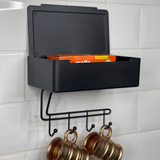 Organizador Porta Chaves Multiuso Fixação 3M Preto - Ela Decora