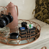 Organizador Porta Sachês de Açúcar Adoçante e Mexedor Preto e Rose Gold - Ela Decora