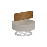 Organizador Giratório Lume com Divisória de Bambu Bege 25,5cm